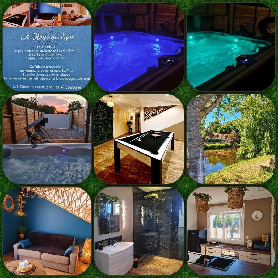 A Fleur De Spa : Maison Chaleureuse Avec Spa Privatif Et Billard. Coulogne Luaran gambar